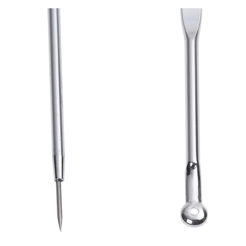 Stainless Steel Blackhead Acne Blemish Pimple Extractor Remover Needle + Clip