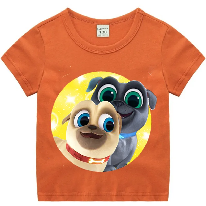 Хлопковая футболка с изображением щенка из аниме для маленьких мальчиков и