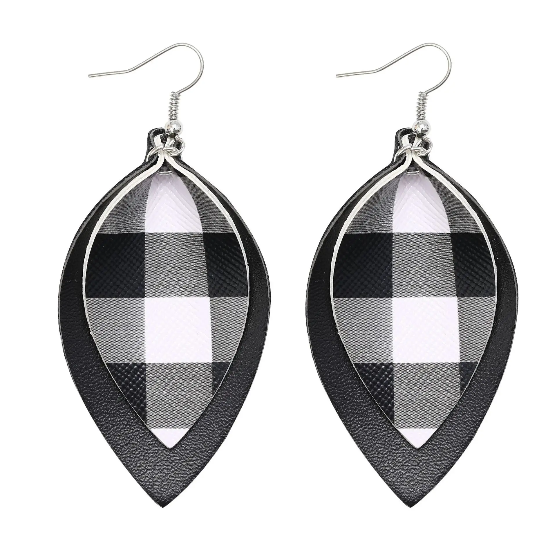 6 пар Buffalo Плед кожаный Комплект сережек для женщин рождественские украшения