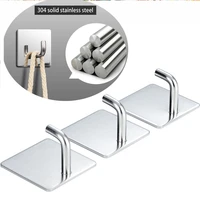 1pc sus304 punch free hook stickers strong wall kitchen seamless stainless steel racks multifunctional dormitory wall hook stick
