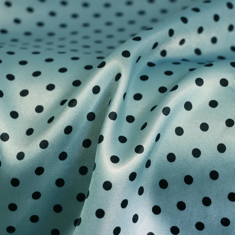 Per Meter, niedliches Polka-Dots-Material, Satin, Charmeuse, weicher Mantel, Futter, Schal, DIY-Stoff – Detail 10