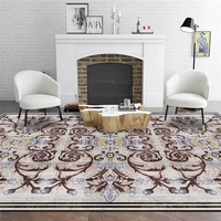 european style flower rug style retro gray ethnic style carpet living room bedroom bed blanket bath mat