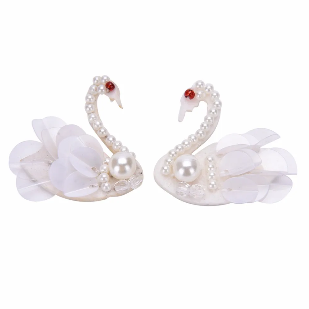 

1 Pair 2Colors Black White DIY Bag Parts Accessories Sequins Beading Swan