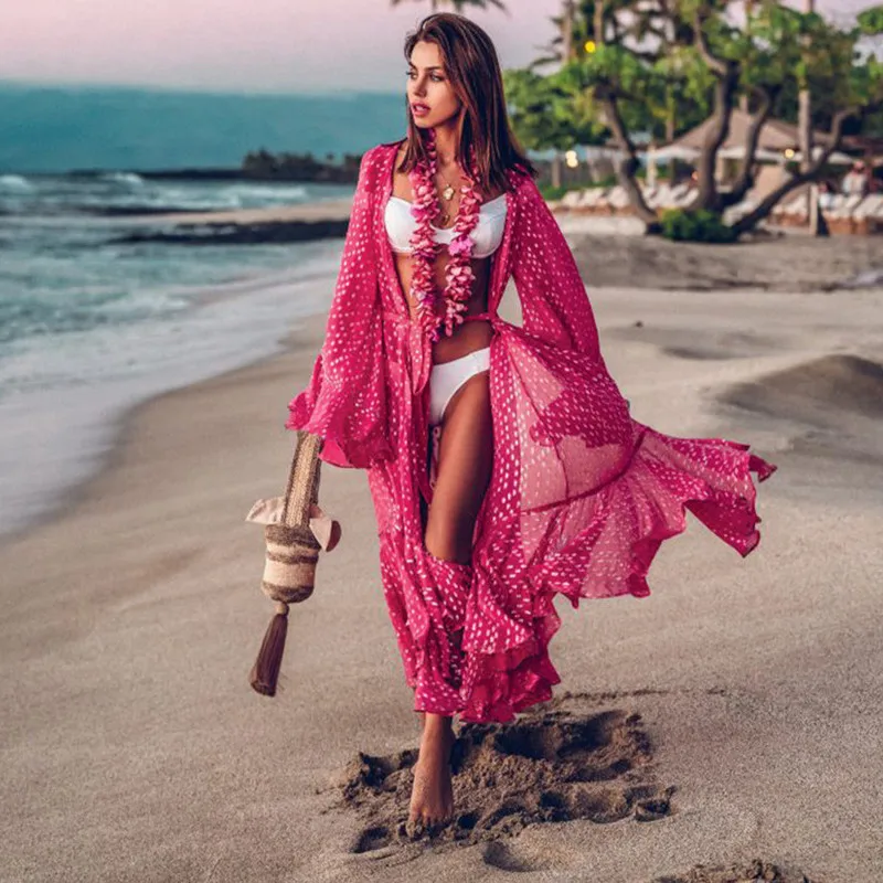 Пляжное платье покрывающее купальник размера плюс накидка на Женская Летняя