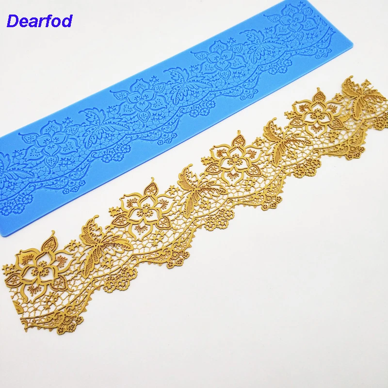 DBS036 цветочный кружевной коврик силиконовая форма кружевная Сахар ремесло