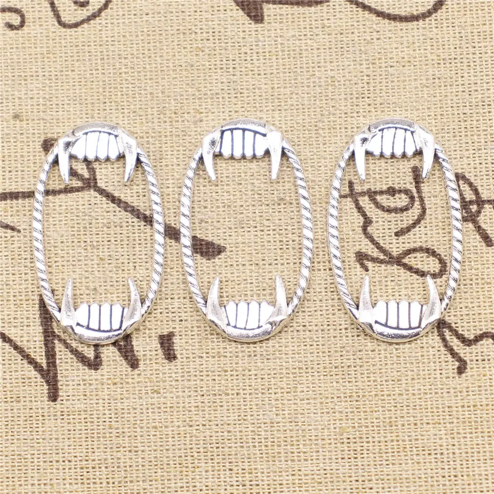 

charm for making jewelry pendants Zombie Teeth 38x22mm 8pcs