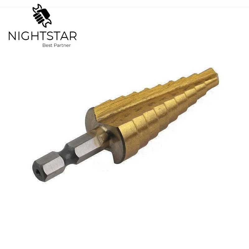 3 шт. ступенчатое сверло с титановым покрытием быстрорежущее 1/4 &quotшестигранное