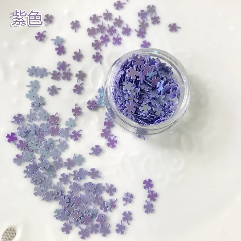 12 разноцветных четырехлистных блесток для дизайна ногтей модные красивые