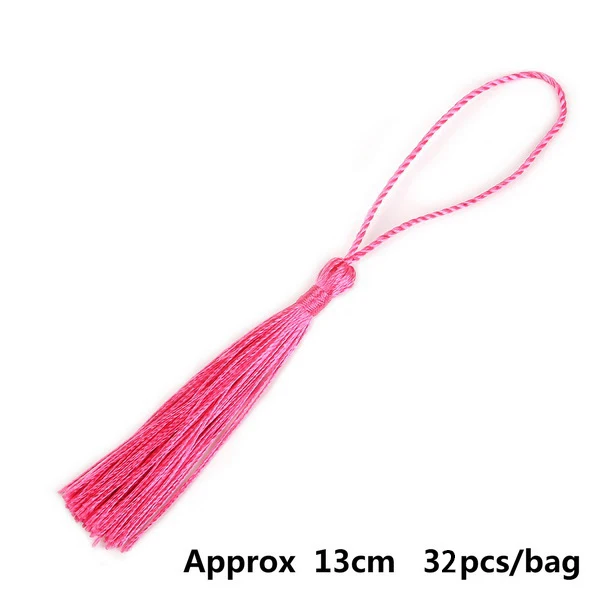 Fuchsia 32 шт./упак. полиэстер шелковая кисточка бахрома 13 см хлопок кисточки отделка для шитья шторы аксессуары DIY Свадебные украшения - Цвет: Fuchsia