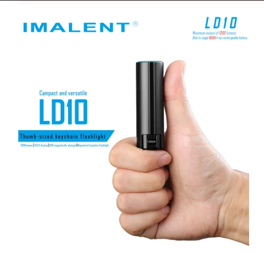 IMALENT LD10 маленький магнитный флэш светильник с зарядным USB экраном O светодиодный