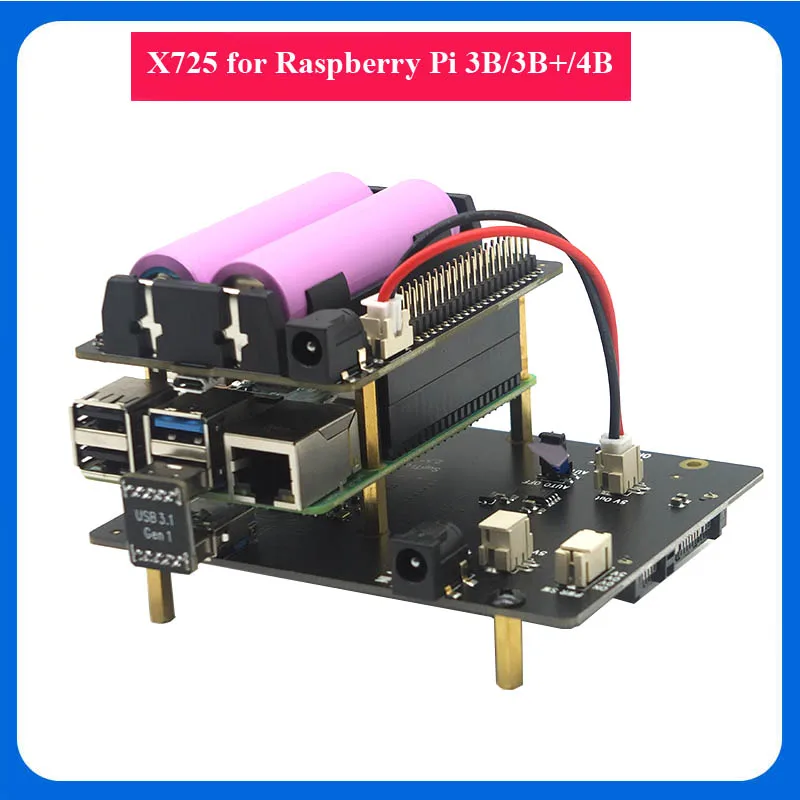 Материнская плата для Raspberry Pi X725 с функцией управления питанием (питание 18650) +