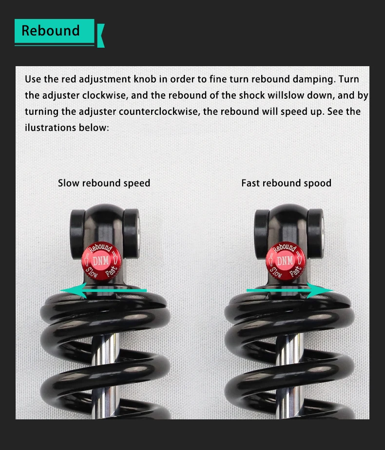 Задний амортизатор для велосипеда 190 мм/200 мм Тайвань |