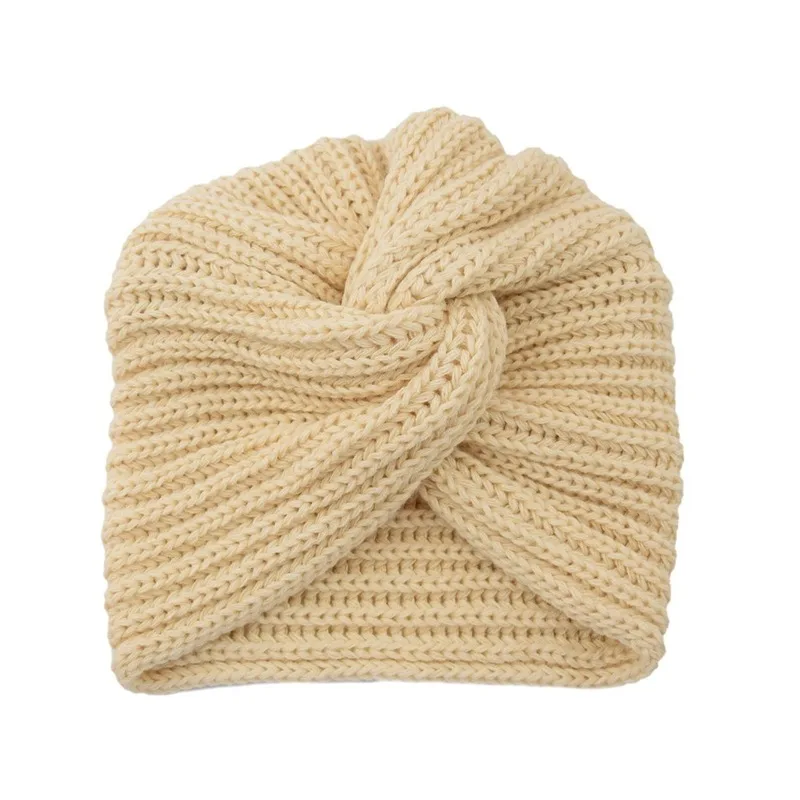 

Winter Warm Knitted Headdress Hat Women's Cashmere Cross Wrap Up Lndian HAT Wool Knitted Hat Headdress Hats Beanie Cap Mario