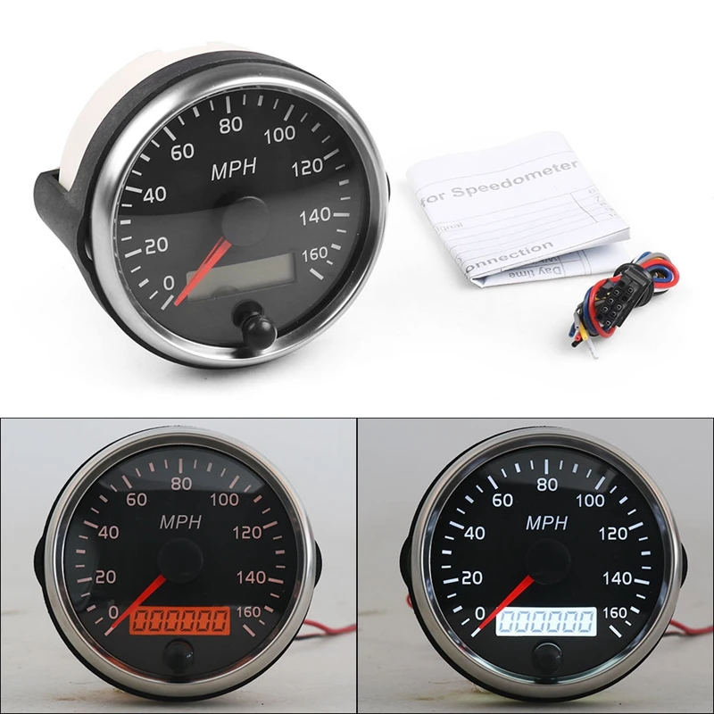 

Universal MPH GPS Speedometer Odometer 160MPH for Car Motorcycle Tractor Truck with Backlight 85mm 12V/24V