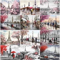 5d diamond painting paris street landscape full squareround drill embroidery cross stitch couple mosaic pictures wall art decor