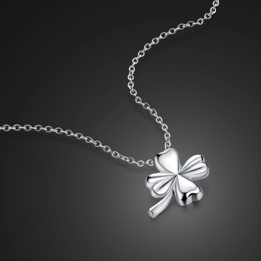 

Delicate 100% 925 Sterling Silver Clover Pendant Fashion Woman Lucky Jewelry Silver Choker Girls Mother and Kids Birthday Gift