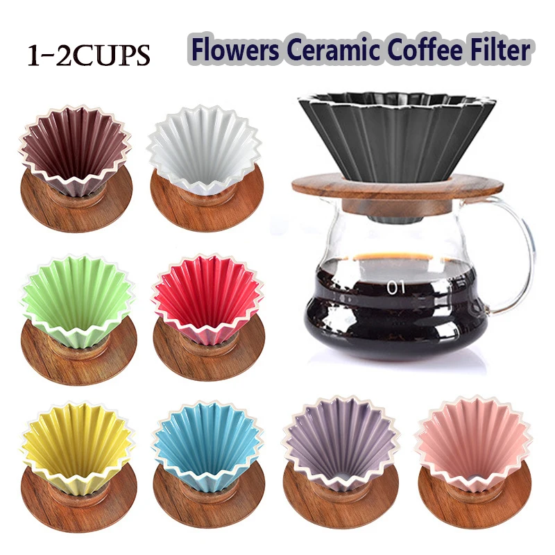 Цветы Керамика Кофе эспрессо фильтр чашки и рисунком в виде птичек оригами