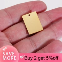 stainless steel rectangle blank charms for making necklaces keychains rectangle blank bar mirror polish wholesale 10pcs