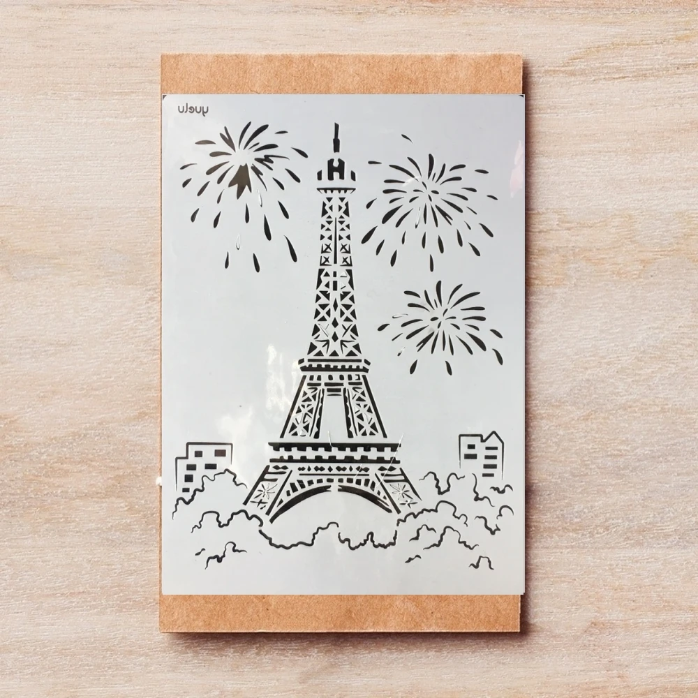 

A4 29*21cm Paris Tower Firework DIY Layering Stencils Wall Painting Scrapbook Coloring Embossing Album Decorative Template