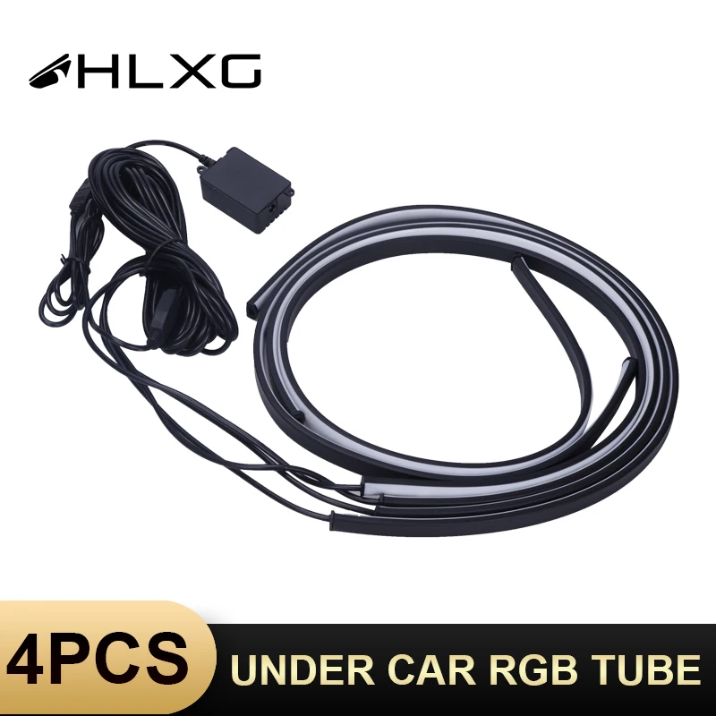 HLXG 4X неоновый светильник светодиодный 12 В RGB мягкая трубка Гибкая полоска
