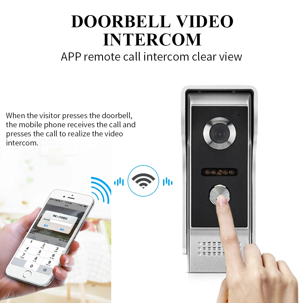 Дверной видеодомофон с Wi-Fi 9 дюймов HD ЖК-дисплей 1000TVL дверной звонок камерой