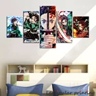 Плакаты аниме истребитель демонов Kimetsu No Yaiba, 5 шт.