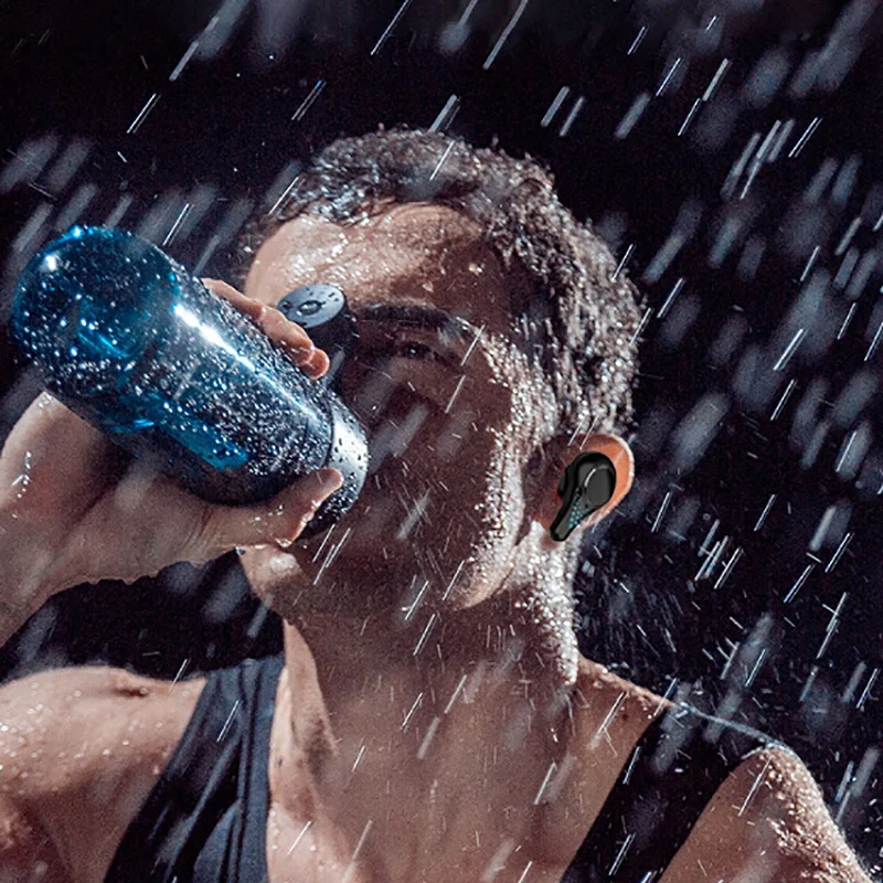 

T8 Bluetooth Headset, TWS Bluetooth 5.0 Binaural Stereo Sports Digital Display 500MAh Charging Box Wireless Headset