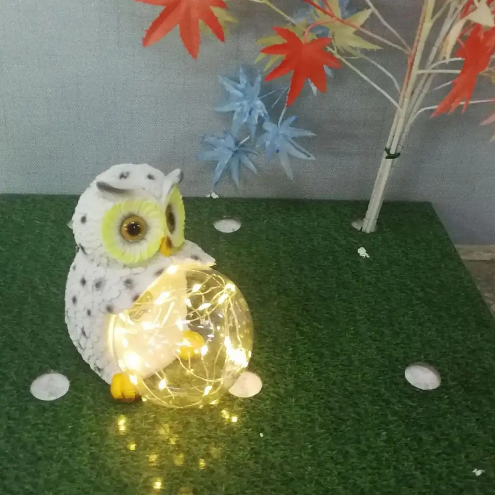 

1Pc Waterproof Solar Powered LED Light Owl Statue Lamp For Garden Path Yard Lawn Decor Owl Animal Ornament Statues