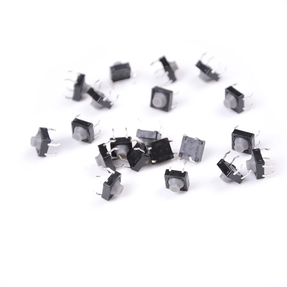 

20 шт./лот микропереключатель 8x8x5 мм 4PIN Проводящий силикон беззвучный тактильный такт Кнопочный микропереключатель самосброс