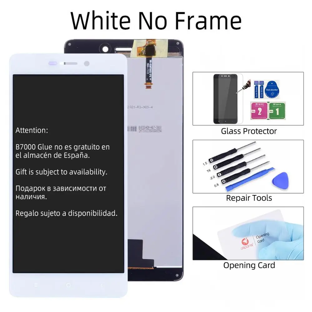 No Frame White Дисплей для XIAOMI Redmi 3S / Redmi 3S Prime LCD в сборе с тачскрином на рамке 5.0'' черный белый золото - Цвет: No Frame White