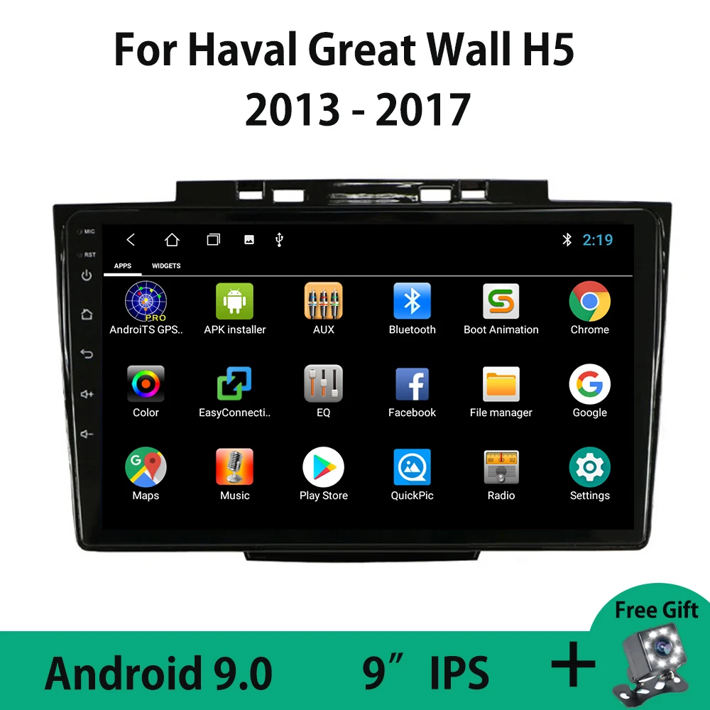 

Android 9.0 Car Radio Multimedia Video Player Navigation GPS For Great Wall H5 1 2013 2014 2015 2016 2017 WIFI Tape Recorder BT