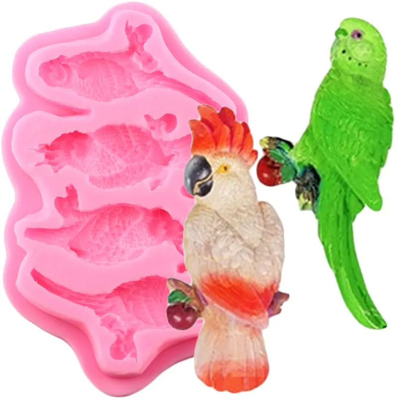 

3D Birds Cake Silicone Molds Parrot Fondant Chocolate Gumpaste Mould Cake Decorating Tools Candy Mold Resin Clay Soap Moulds