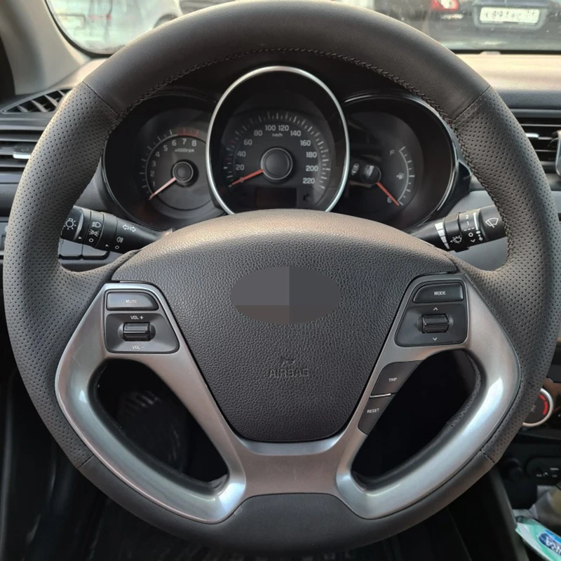 

Нескользящей подошве; Цвета: черный кожаный чехол рулевого колеса автомобиля для Kia K3 2013 K2 Рио 2015 2016 Kia Ceed Cee 'd 2012-2017 Cerato 2013-2017