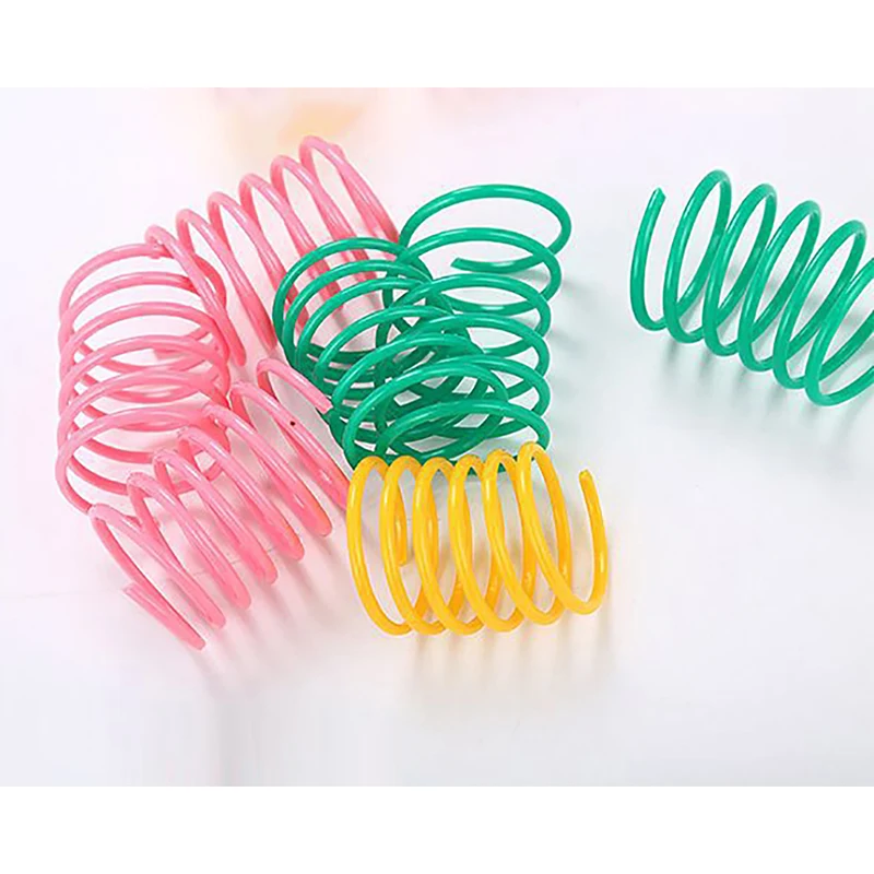 

4PCS Random Color Cat Spring Toy Colorful Cat Spring Toy Funny Interactive Toy Pet Play Toy Cats Kitten Chase Toy Dorakitten