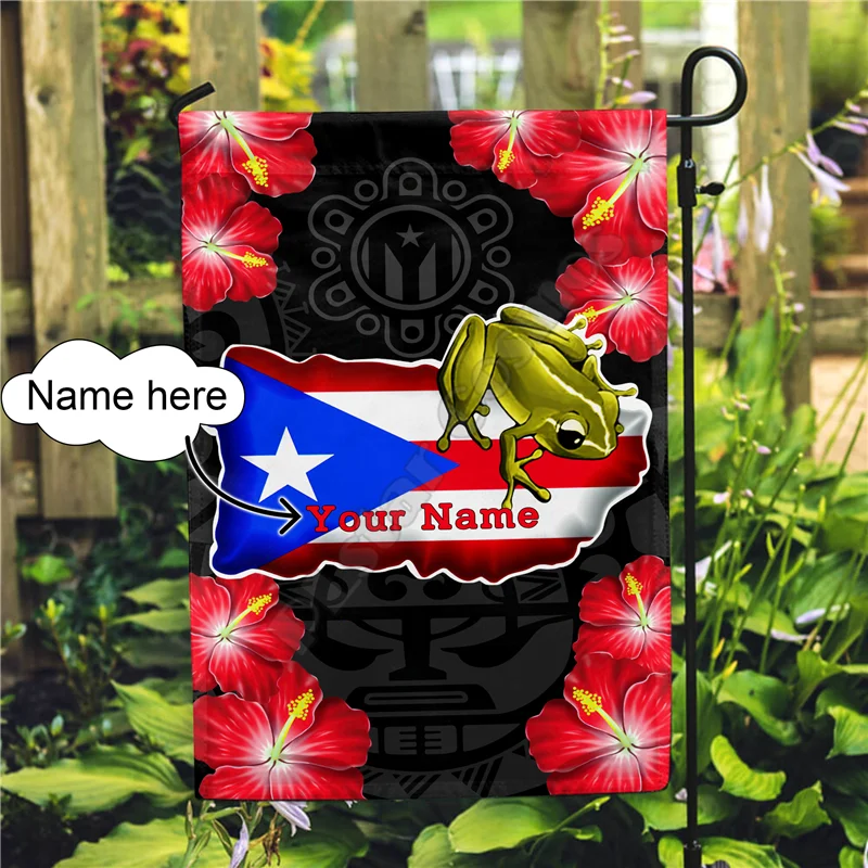 

Флаг Пуэрто-Рико под заказ, 3D печатные садовые флаги, подвесной домик, Садовый флаг, украшение, двусторонняя печать 01