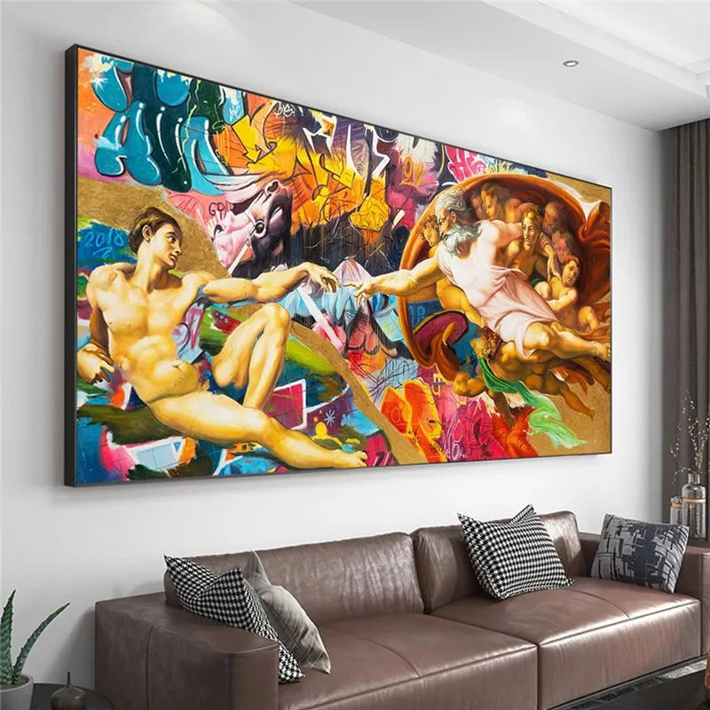 

Graffiti Creation of Adam Street Pop Art Canvas Painting Wall Art Painting Wall Poster and Print for Living Room Home Decor