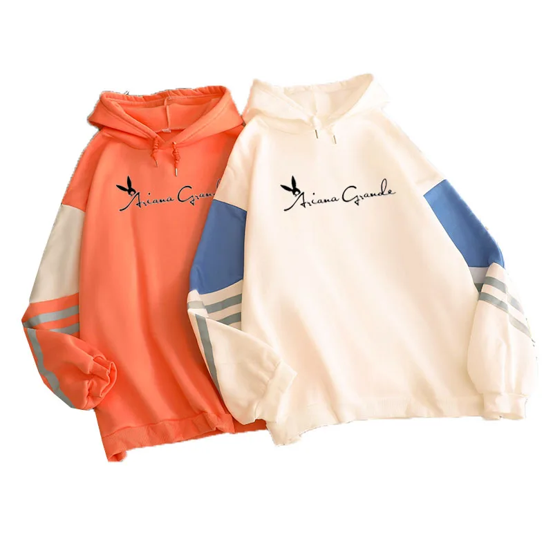 

Новинка корейский пуловер с принтом звездного имени в стиле K-POP веером в стиле Харадзюку контрастные цветные толстовки уличная одежда хип-х...