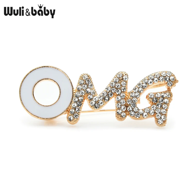 Женская эмалированная брошь Wuli &amp baby в форме буквы OMG 2 цвета для вечерние офиса