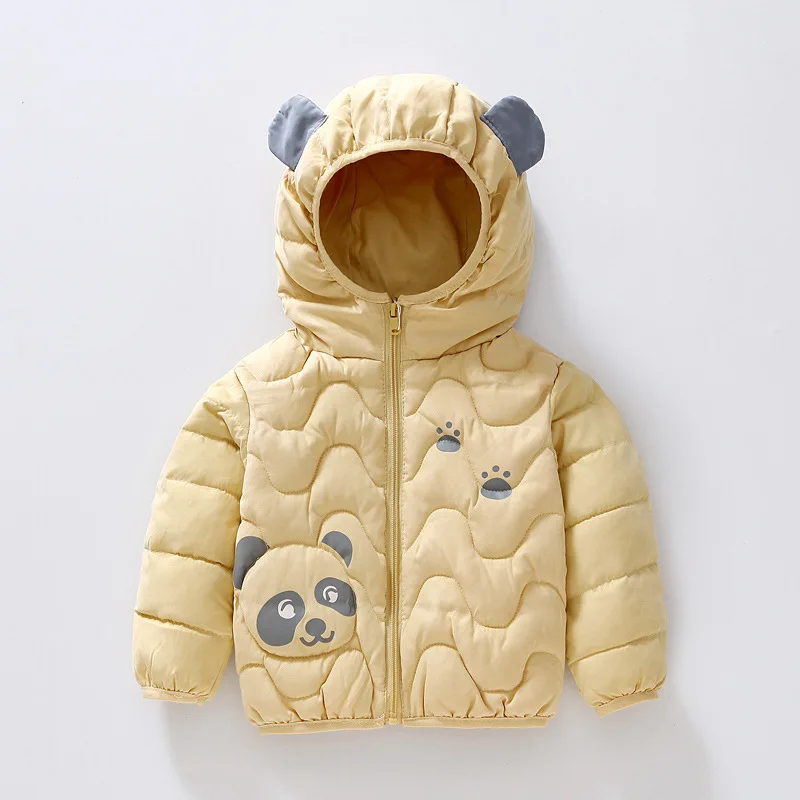 

2021 Casual Warm Down Padded Jacket Hooded Cartoon Owl Panda Penguin Children's Clothes