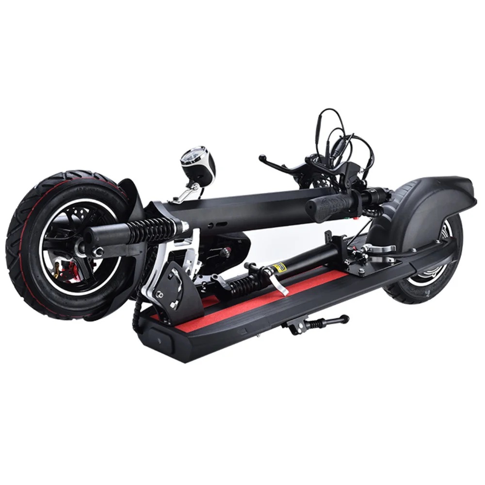 Двухколесный 10-дюймовый электрический скутер с сиденьем и литиевой батареей для