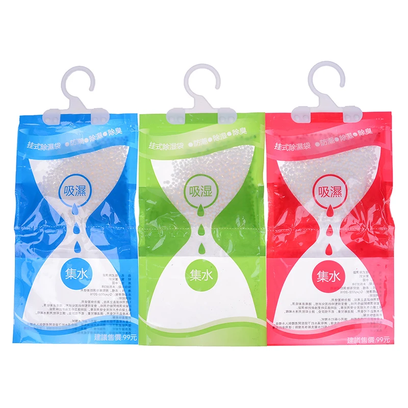 

Home Hanging Bag Wardrobe Cabinet Dehumidifier Desiccant Moisture Absorption Mildew Proof Dehumidifier Bag Random Color