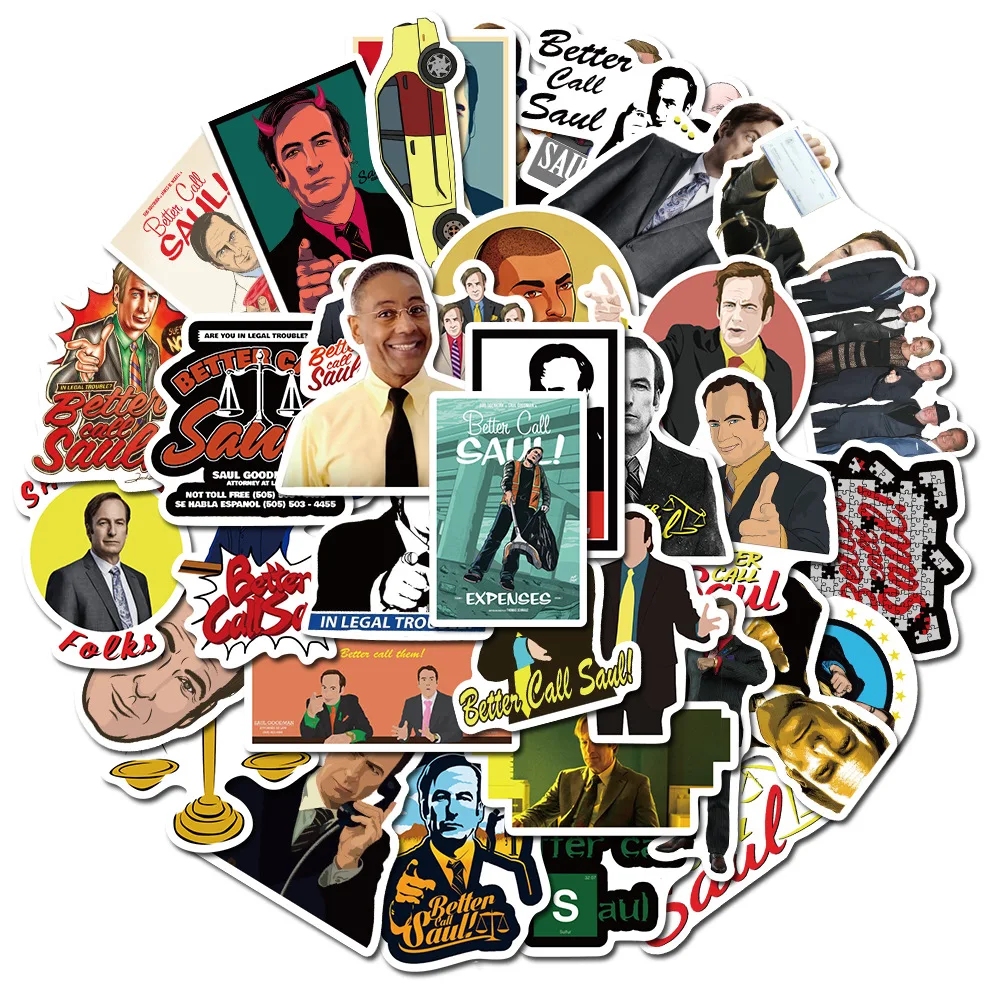 50 шт./компл. TV Show Better Call Saul Sticker s для ноутбука ПК гитарная надпись чемодан