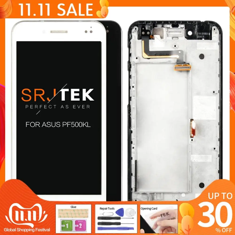 

5 "Футляр для планшетофона ASUS S; PF500KL PF500 PF-500KL T00n ЖК-дисплей сенсорный экран планшета Экран в сборе для ASUS PF 500KL Дисплей Запасная часть