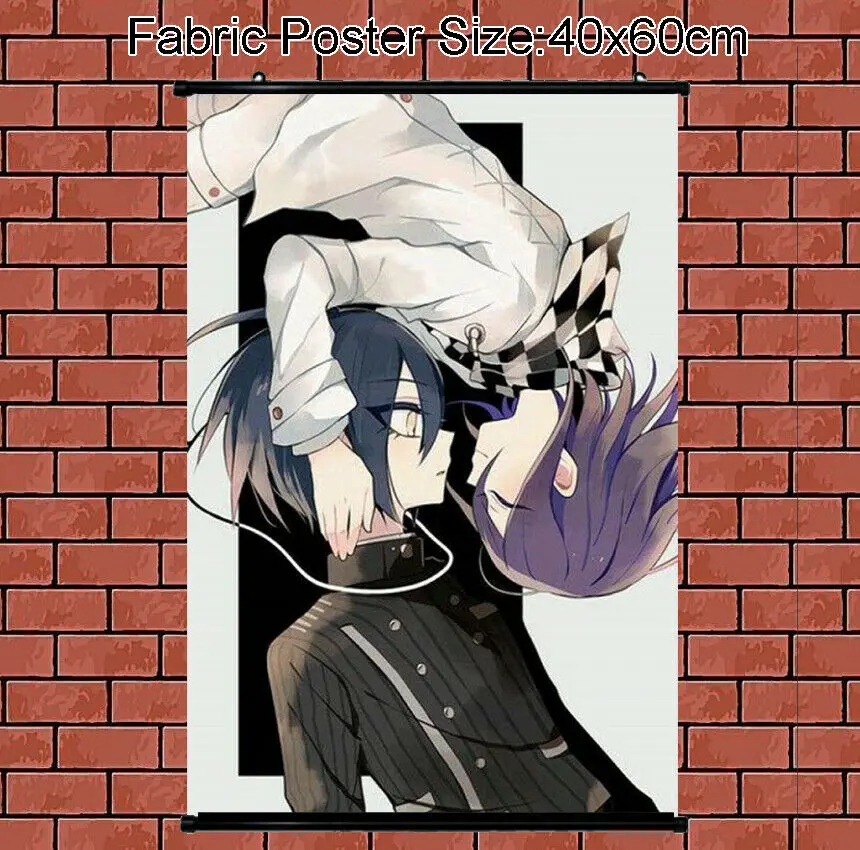 Тканевый плакат настенный свиток Danganronpa V3 Ouma Kokichi Saihara Shuuichi Yaoi 60 см|Рисование и