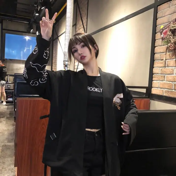 Женское летнее кимоно тонкий Свободный кардиган в японском стиле юката верхняя