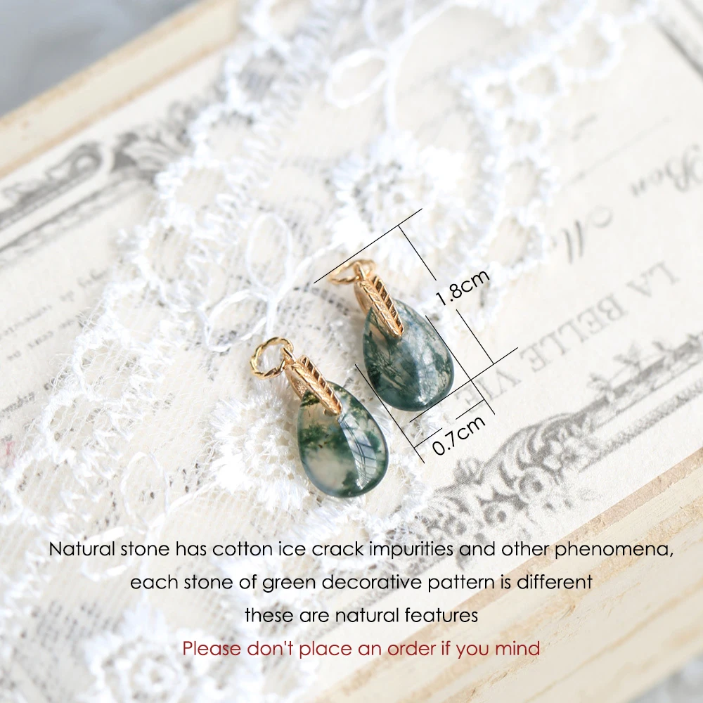 Женские серьги-подвески из серебра 925 пробы с натуральным зеленым агатом