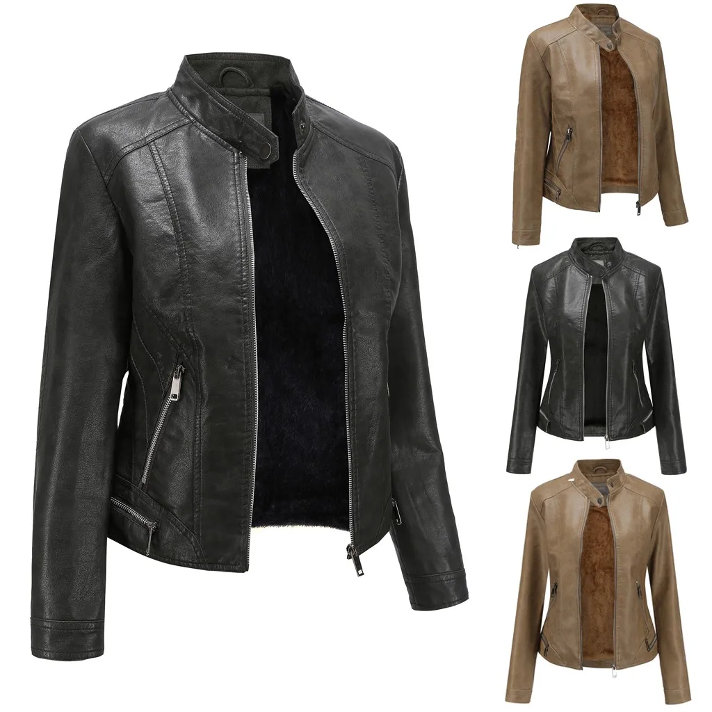 Women Outerwear Coats Jackets Fashion Warm Ladies Short Coat Leather Jacket Parka Zipper Tops Overcoat Outwear | Женская одежда