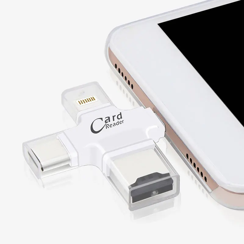 Картридер 3 в 1 Type c/Micro USB/USB 2 0 устройство для чтения карт памяти Micro SD считыватель