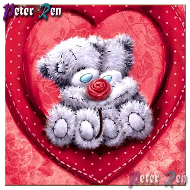 

5d Couple teddy bear red love Diamond Painting full Square\Round Rhinestone Embroidery Mosaic pictures Wedding decoration gift