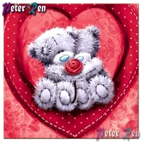 5d couple teddy bear red love diamond painting full squareround rhinestone embroidery mosaic pictures wedding decoration gift